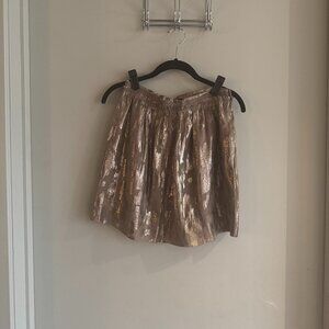 Club Monaco Metallic Gold Mini Skirt
